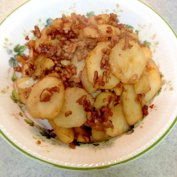 菊芋とひき肉の味噌炒め